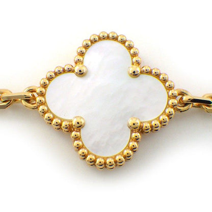 Van Cleef & Arpels Bracelet Vintage Alhambra White Shell 18k Yellow Gold — view 2