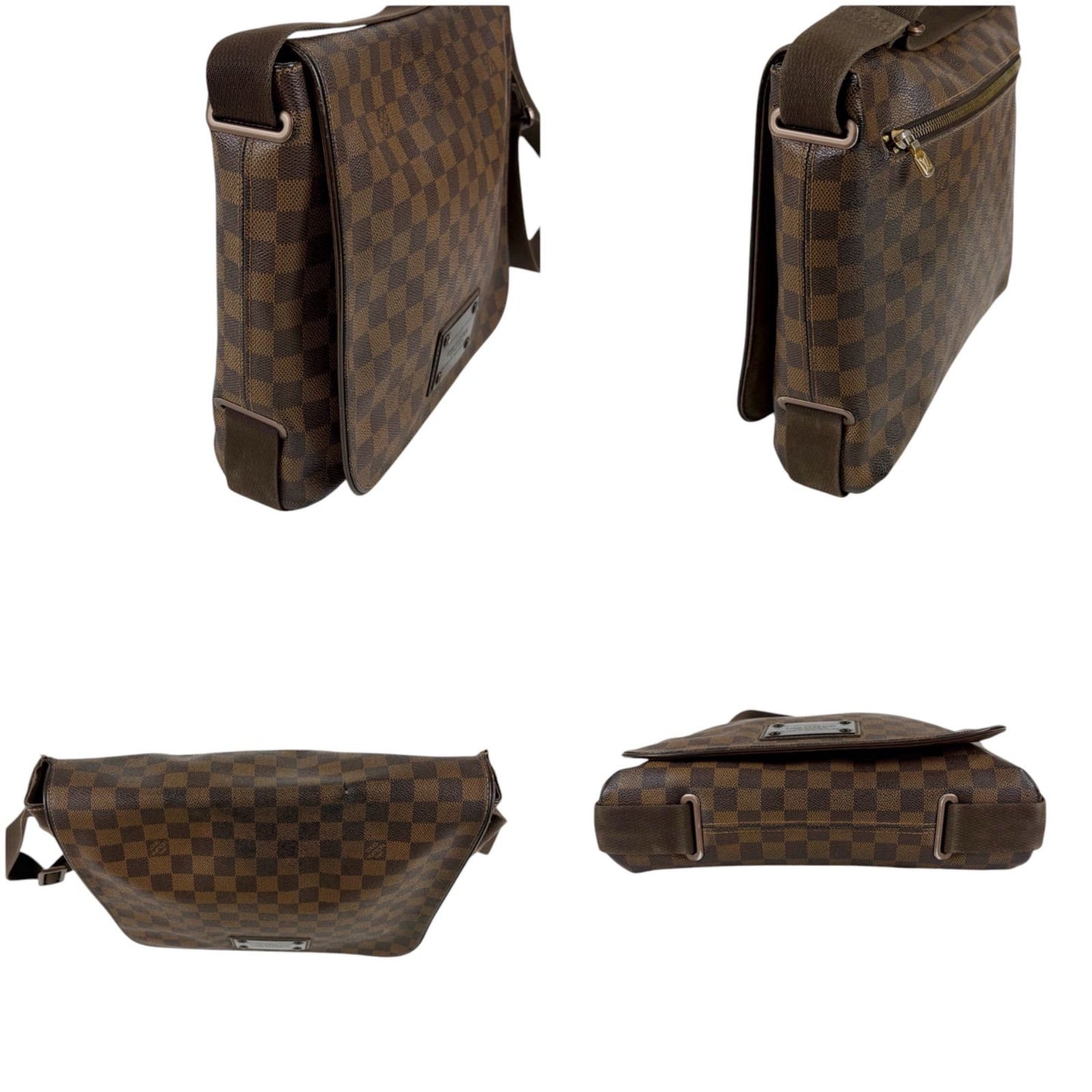 Louis Vuitton Cross Brooklyn MM Damier Leather Ebene Shoulder Bag — view 7