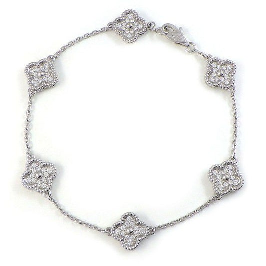 Van Cleef & Arpels Bracelet Sweet Alhambra Full Pave 18k White Gold