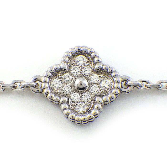 Van Cleef & Arpels Bracelet Sweet Alhambra Full Pave 18k White Gold — view 2