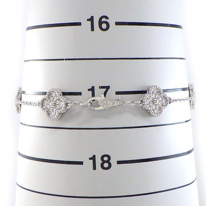Van Cleef & Arpels Bracelet Sweet Alhambra Full Pave 18k White Gold — view 7
