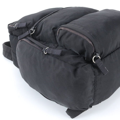 Prada Tessuto Nylon Triangle Logo Backpack Black — view 6