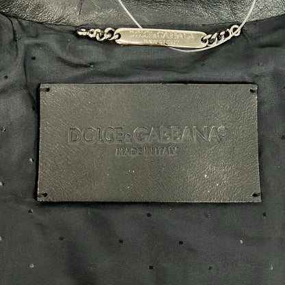 Dolce & Gabbana Jacket S Black Long Sleeve Leather — view 3