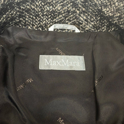 Max Mara Coat Dark Brown Long Sleeve Tweed Winter 36 — view 3
