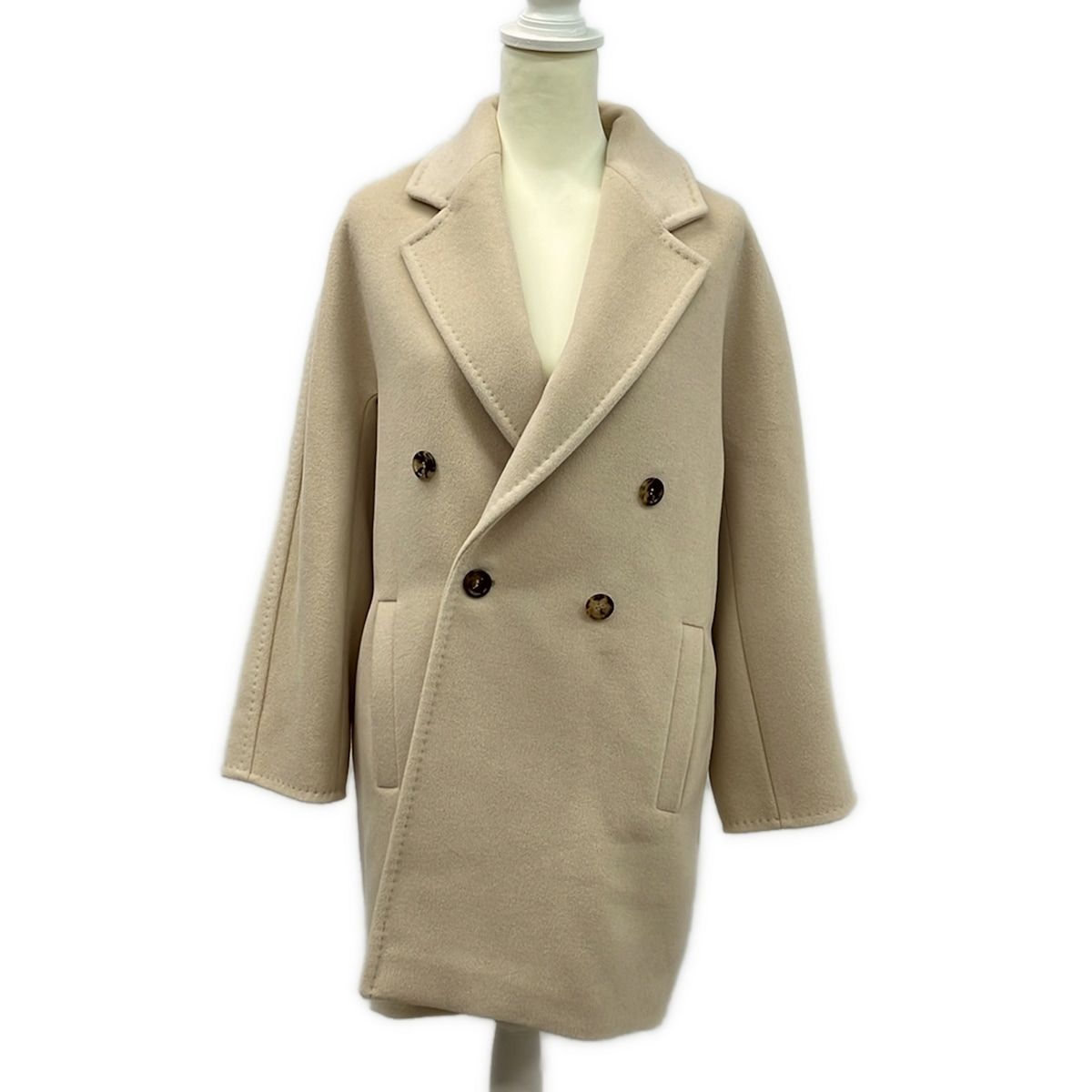 Max Mara Coat Beige Long Sleeve Winter JP 34