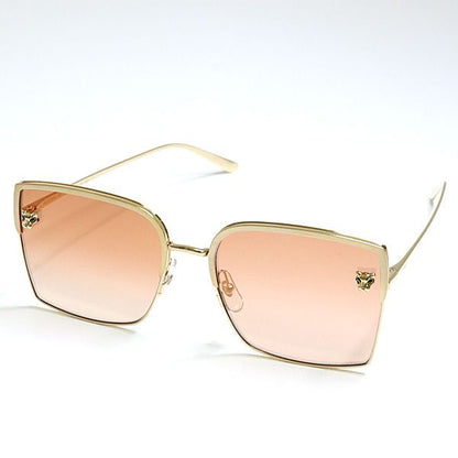 Cartier Panthere Sunglasses 004 Pink Brown Gradient Gold Square Eyewear