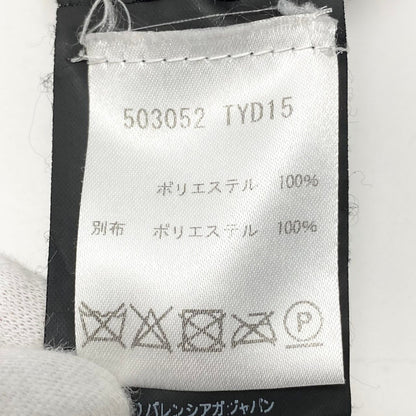 Balenciaga Pleated Skirt Wrap Style Asymmetric Design Waist Logo Black 34 — view 8
