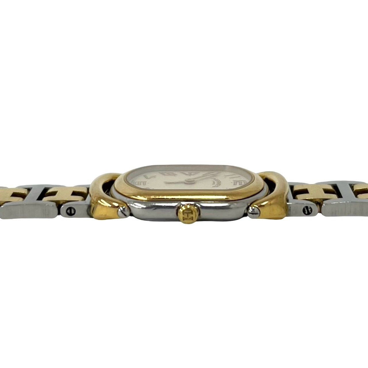 Hermes Vintage Rallye Stainless Quartz Watch Silver Gold — view 4
