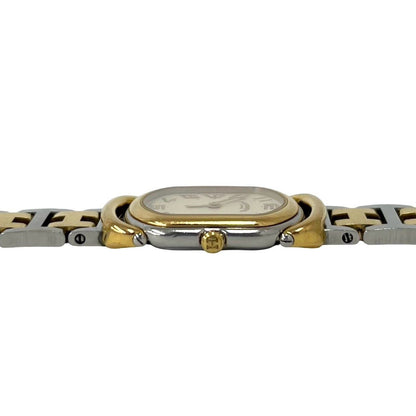 Hermes Vintage Rallye Stainless Quartz Watch Silver Gold — view 4