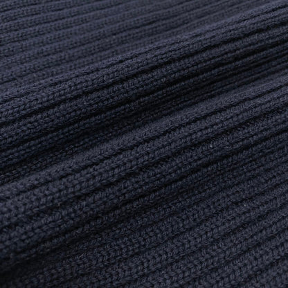 Miu Miu Turtleneck Knit Sweater Rib Navy Wool — view 6