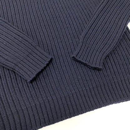 Miu Miu Turtleneck Knit Sweater Rib Navy Wool — view 5