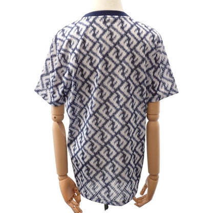Fendi Technical Mesh Short Sleeve T-Shirt Polyester Blue White Summer S — view 2