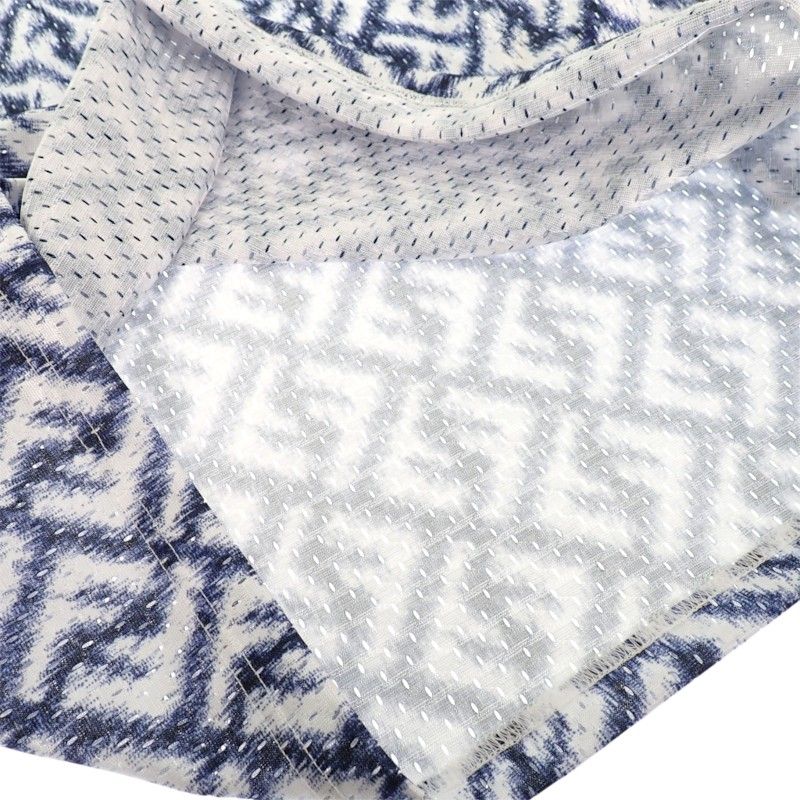 Fendi Technical Mesh Short Sleeve T-Shirt Polyester Blue White Summer S — view 5