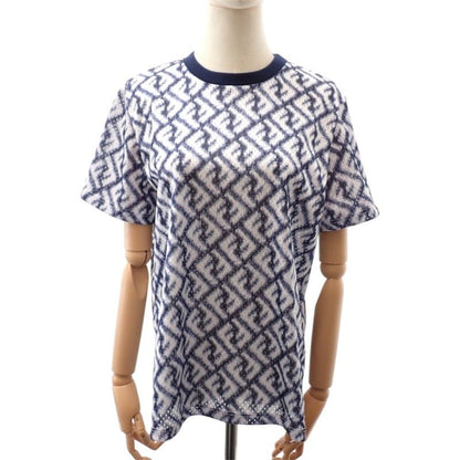 Fendi Technical Mesh Short Sleeve T-Shirt Polyester Blue White Summer S