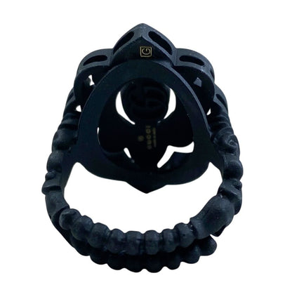 Gucci Ring Flower Motif Michele Era Stone Black — view 3