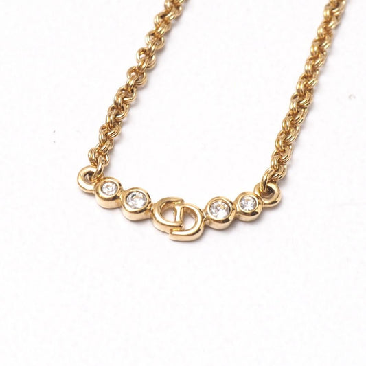 Dior Vintage Necklace CD Logo Rhinestone Decoration