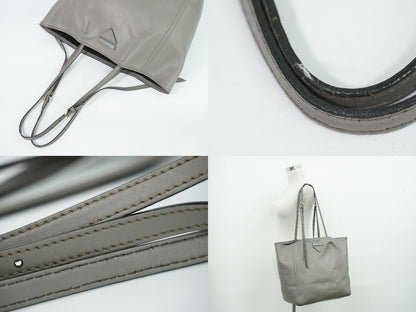 Prada Concept Shoulder Bag Tote Leather Gray — view 6