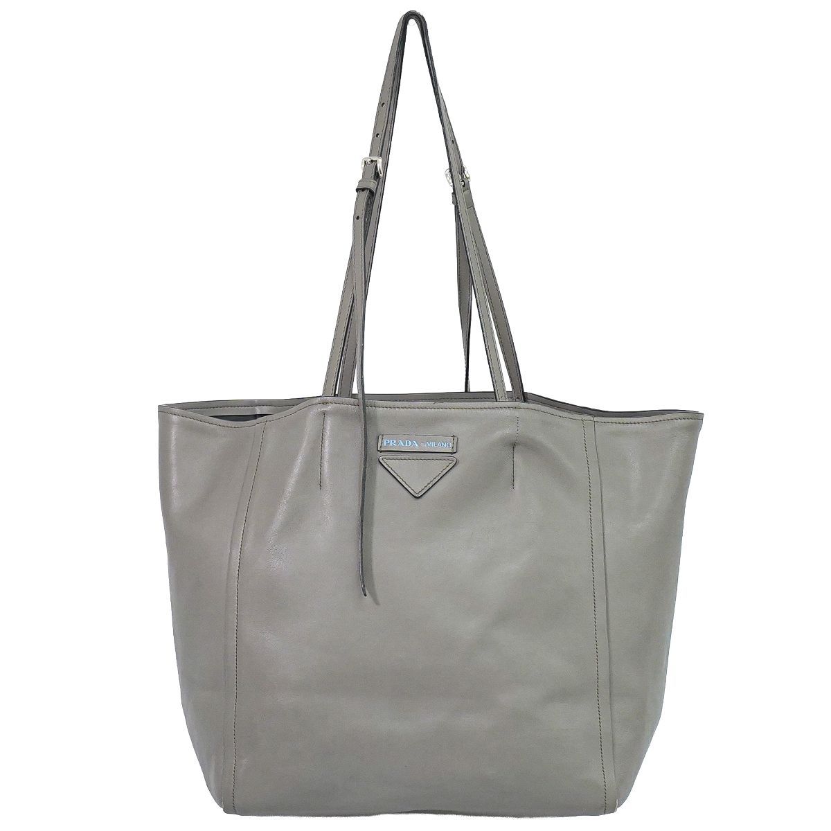 Prada Concept Shoulder Bag Tote Leather Gray