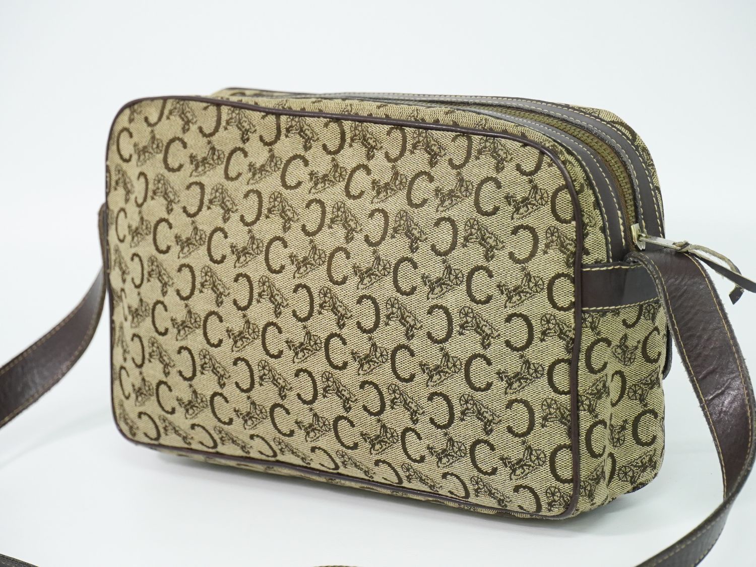 Celine C Sulky Shoulder Bag Canvas Brown — view 2