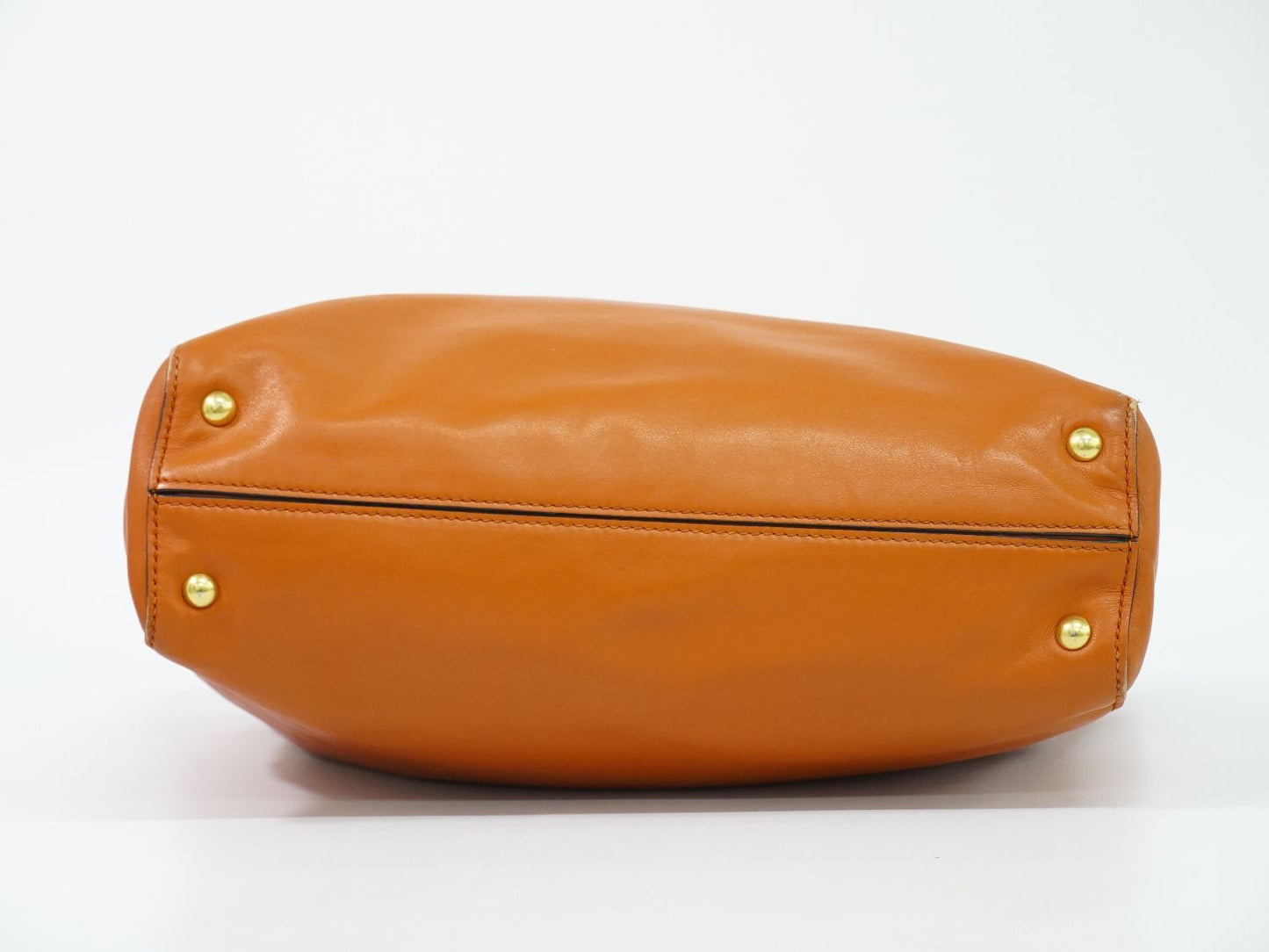 Miu Miu Leather Shoulder Bag Tote Orange — view 3