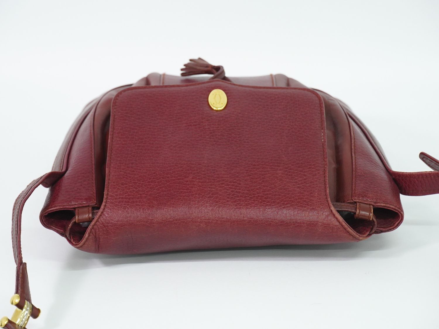 Cartier Must Line Shoulder Bag Pochette Leather Bordeaux — view 5