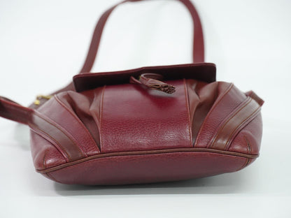 Cartier Must Line Shoulder Bag Pochette Leather Bordeaux — view 3