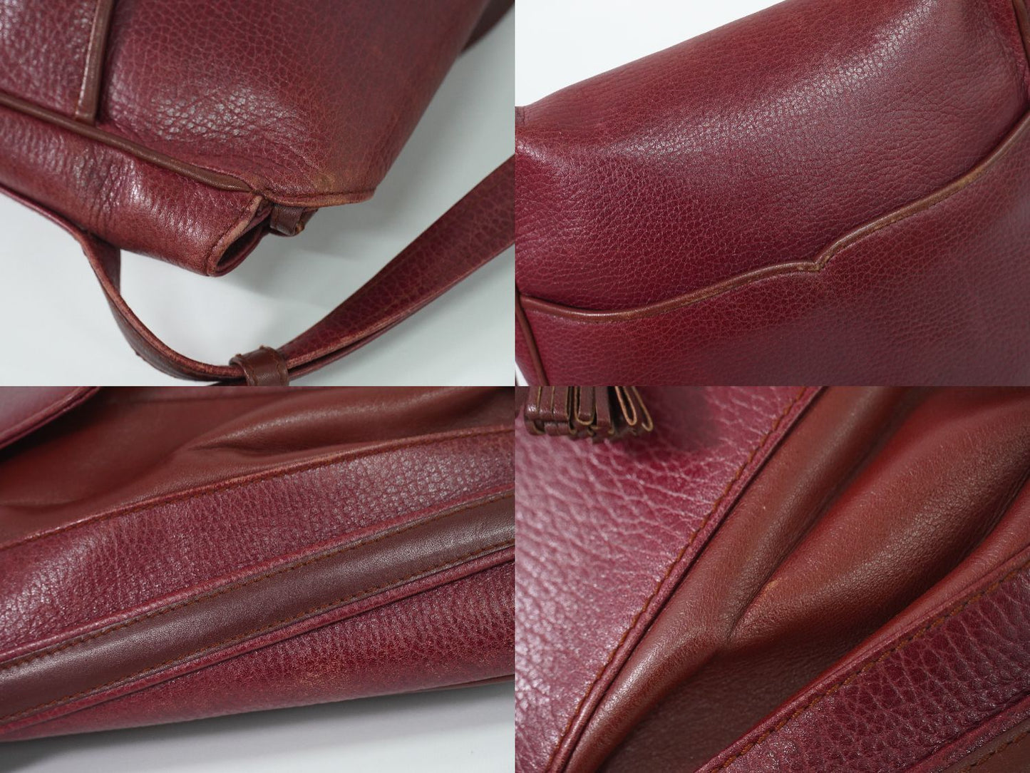Cartier Must Line Shoulder Bag Pochette Leather Bordeaux — view 7