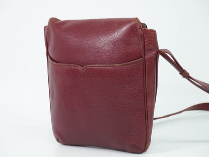 Cartier Must Line Shoulder Bag Pochette Leather Bordeaux — view 2