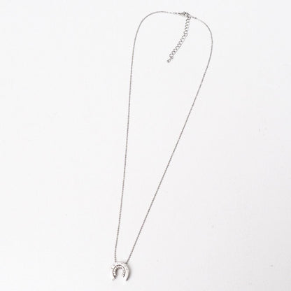 Celine Vintage Necklace Horseshoe Rhinestone 925 Sterling Silver — view 3