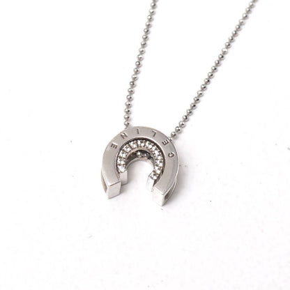 Celine Vintage Necklace Horseshoe Rhinestone 925 Sterling Silver