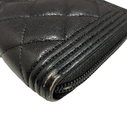 Chanel Zip Around Boy Wallet Caviar Leather — view 8