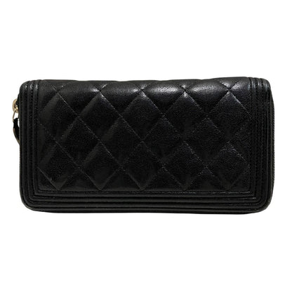 Chanel Zip Around Boy Wallet Caviar Leather — view 2