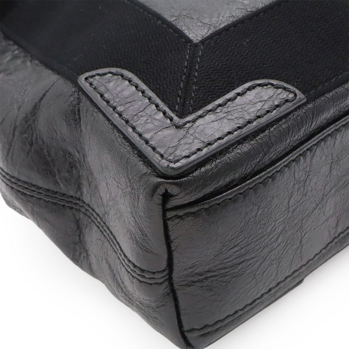 Balenciaga Exclusive Line Navy Cabas XS Tote 2-Way Shoulder Bag Leather Black — view 3