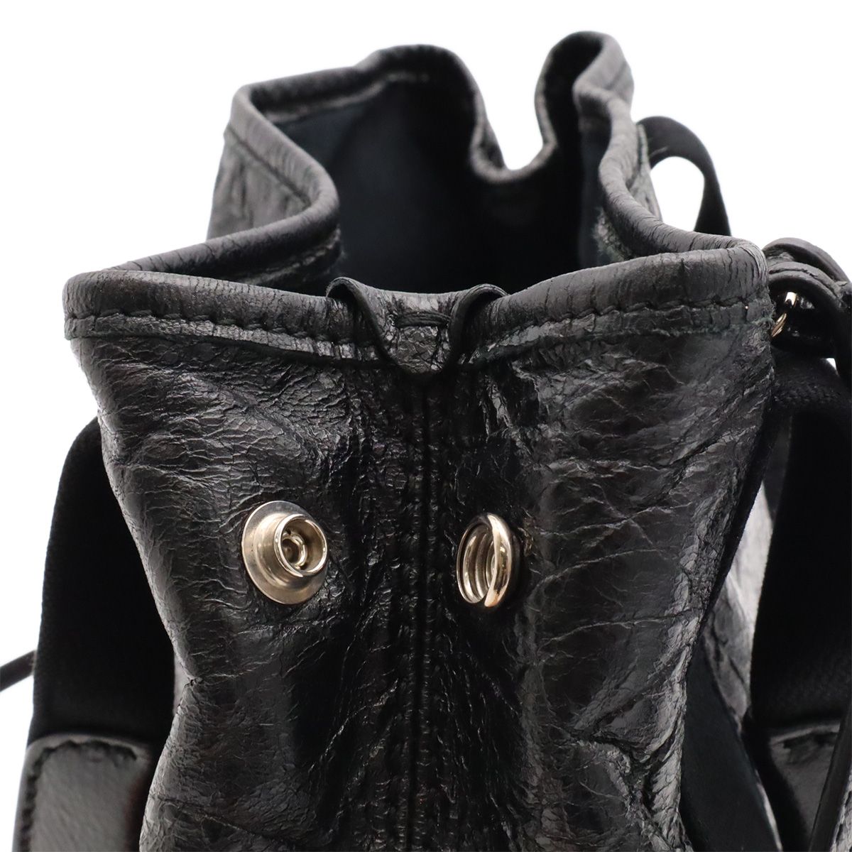 Balenciaga Exclusive Line Navy Cabas XS Tote 2-Way Shoulder Bag Leather Black — view 6