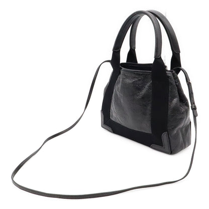 Balenciaga Exclusive Line Navy Cabas XS Tote 2-Way Shoulder Bag Leather Black — view 2