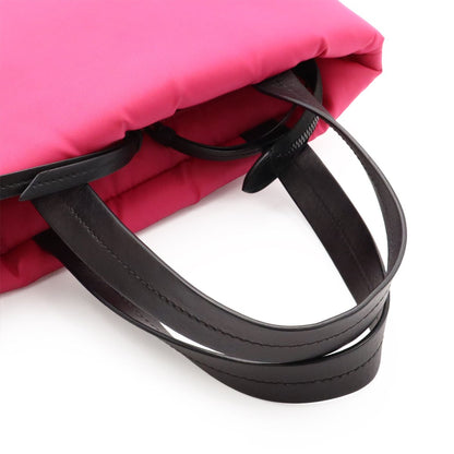 Prada Tessuto Soft Tote 2-Way Shoulder Bag Nylon Leather Pink Black Silver — view 4