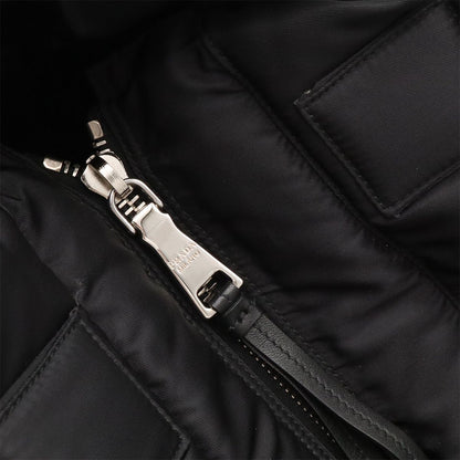 Prada Bomber Triangle Logo Tote 2-Way Shoulder Bag Nylon Leather Nero Black — view 6