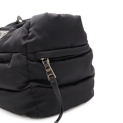 Prada Bomber Triangle Logo Tote 2-Way Shoulder Bag Nylon Leather Nero Black — view 7