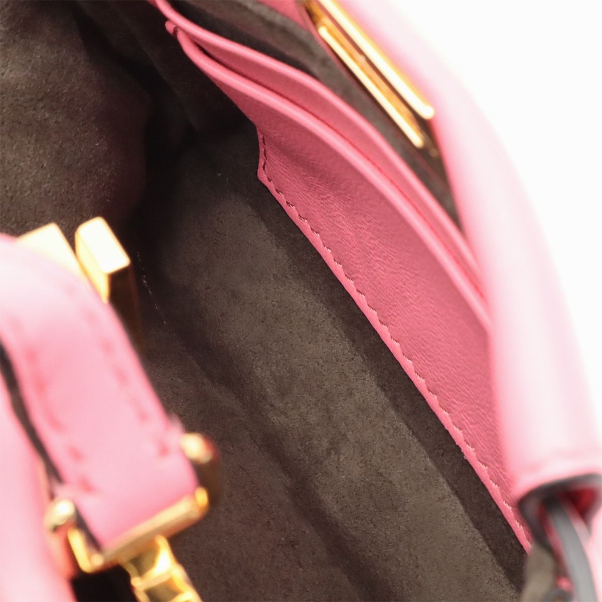 Fendi Micro Peekaboo Mini Bag 2-Way Crossbody Leather Pink Gold — view 8