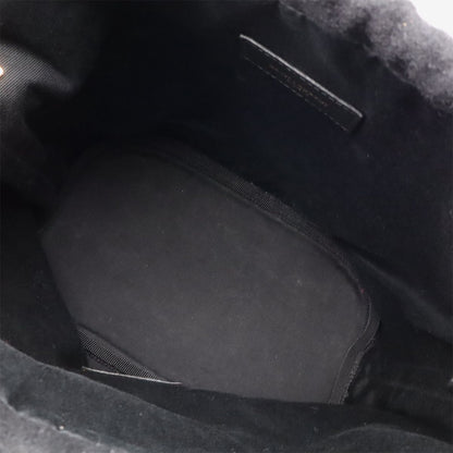 Saint Laurent Paris YSL Rive Gauche Bucket Bag Drawstring Felt Black — view 7