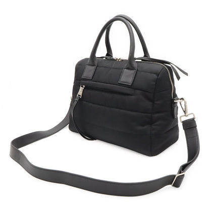 Prada Bomber Mini Boston Bag 2-Way Nylon Leather Nero Black — view 2