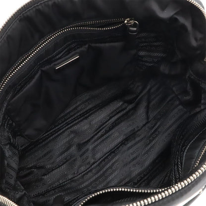 Prada Bomber Mini Boston Bag 2-Way Nylon Leather Nero Black — view 7