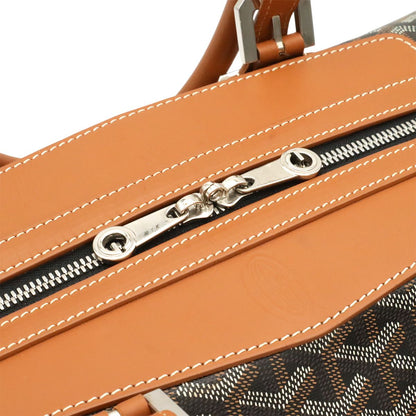 Goyard Boston Bag Herringbone Pattern Black Brown Silver — view 6