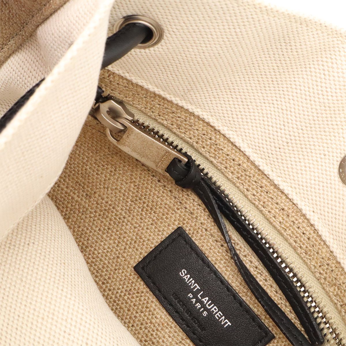 Saint Laurent Paris University Flat Shoulder Bag 2-Way Backpack Canvas Beige — view 8