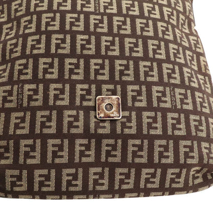 Fendi Zucchino Pattern Shoulder Bag Pochette Crossbody Canvas Leather Brown — view 7