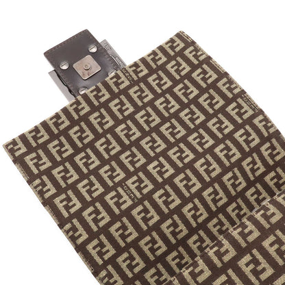 Fendi Zucchino Pattern Shoulder Bag Pochette Crossbody Canvas Leather Brown — view 8