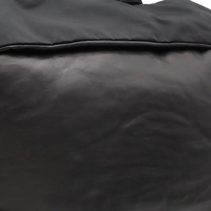 Prada Reversible Tote 2-Way Shoulder Bag Nylon Leather Nero Black Silver — view 7