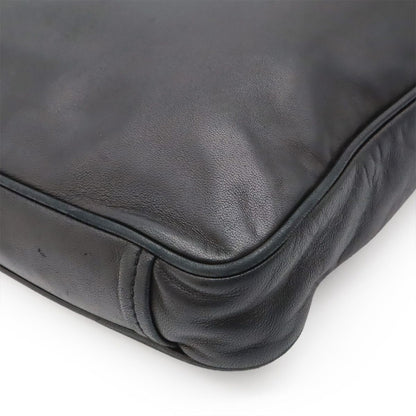 Prada Triangle Logo Shoulder Bag Cross Nappa Leather Nero Black Silver Overseas — view 3