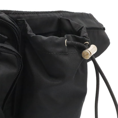 Prada Triangle Logo Waist Bag Pouch Hip Nylon Nero Black Silver — view 8