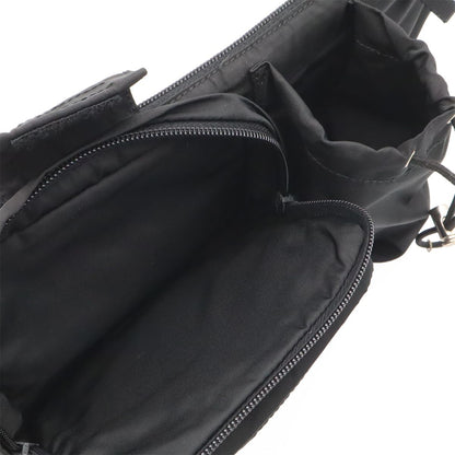 Prada Triangle Logo Waist Bag Pouch Hip Nylon Nero Black Silver — view 5